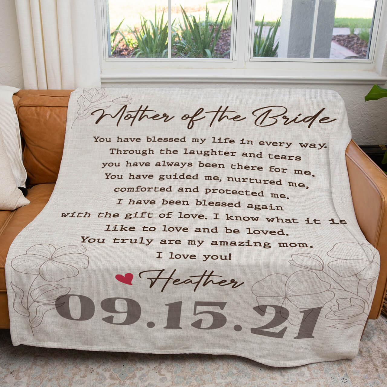 Mother of The Bride Gift Blanket, You Have Blessed My Life in Every Way Blanket