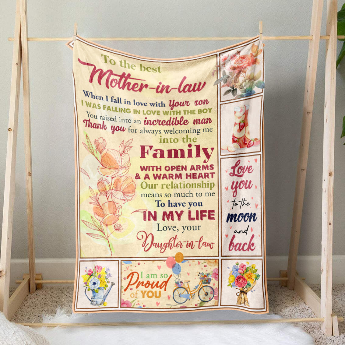 Open Arms and A Warm Hear Blanket Mother in Law Gift Blanket