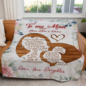 To My Mom Gift Mother's Day Blanket, It's Not Easy for a Woman to Raise a  Child, Thoughtful Mother Birthday Gift, Things To Get Mom For Christmas -  Sweet Family Gift