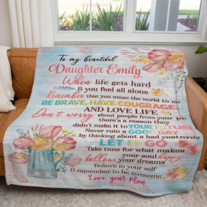 Believe in Yourself and Remember to be Awesome Daughter Blanket