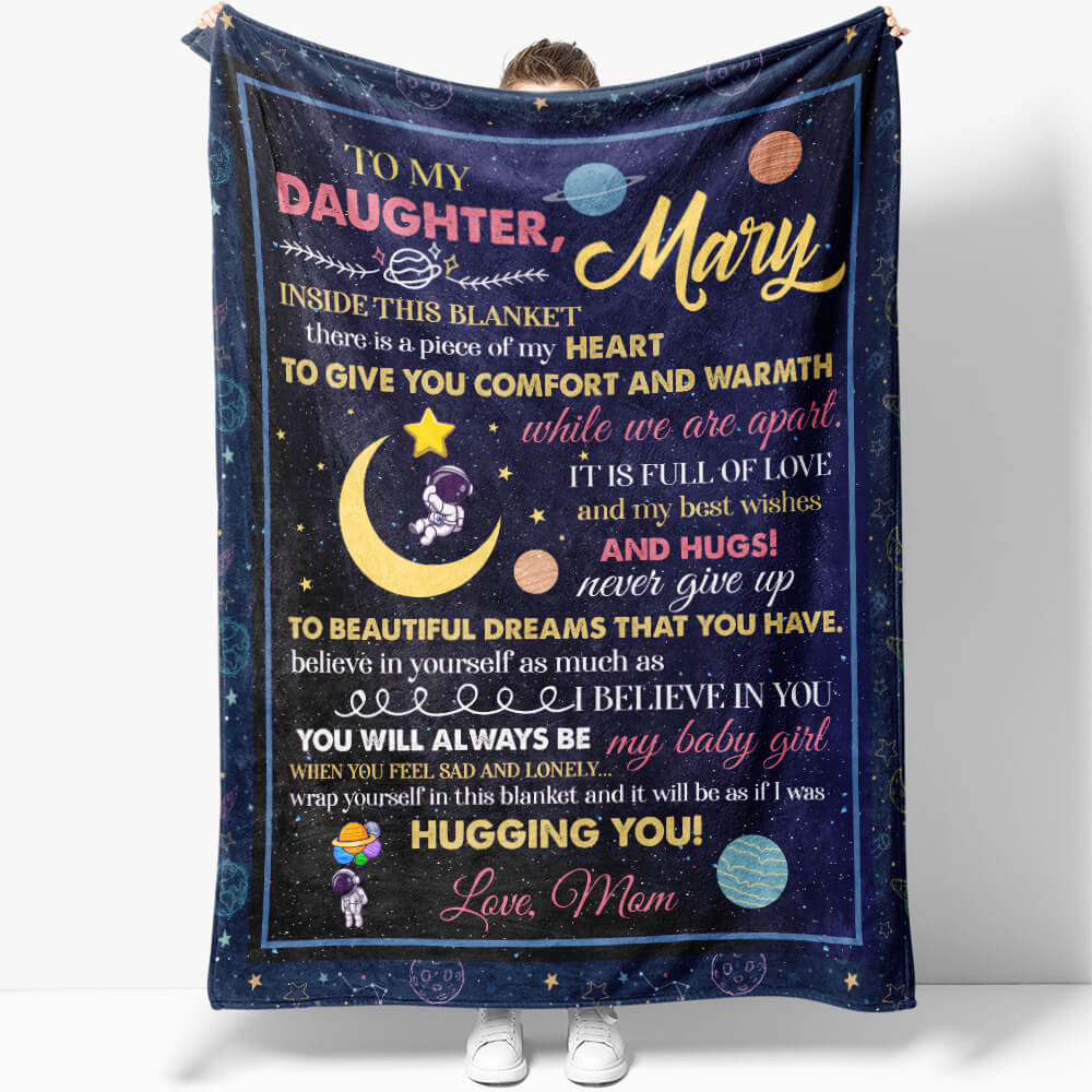 To My Daughter Blanket, Inside This Blanket is a Piece of My Heart, Daughter Blanket From Mom