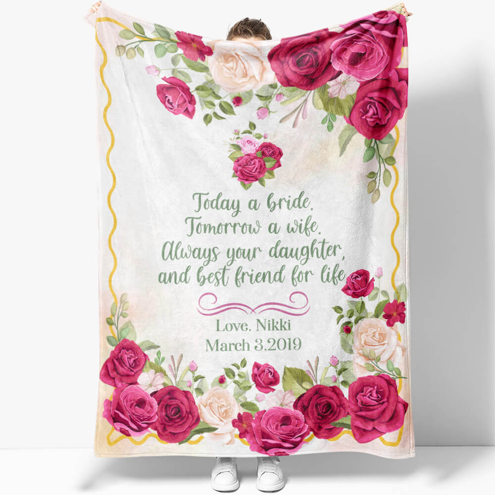 Blanket Gift for Mother of the Bride from Daughter Bride, Best Friend for Life Always Your Daughter Blanket