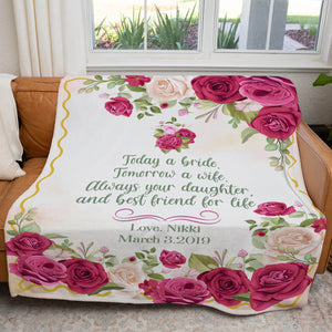 Blanket Gift for Mother of the Bride from Daughter Bride, Best Friend for Life Always Your Daughter Blanket