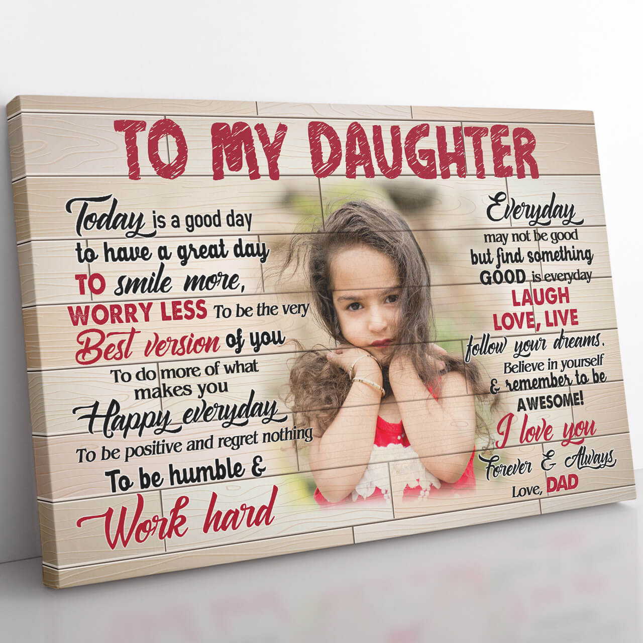 Canvas Gift for My Daughter, Today is a Good Day Gift for Daughter from Dad, Gift for Daughter, Gifts For 18 Year Old Daughter