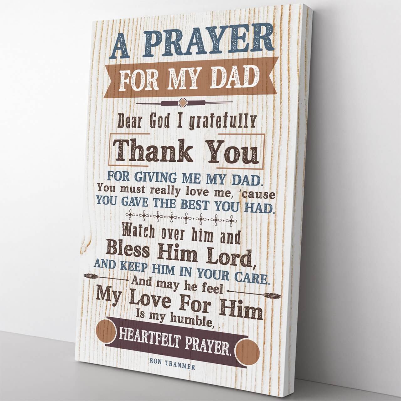 A Prayer For my Dad in Heaven Canvas, Words of Sympathy for Loss of Dad Canvas, in Memory of Dad Gift