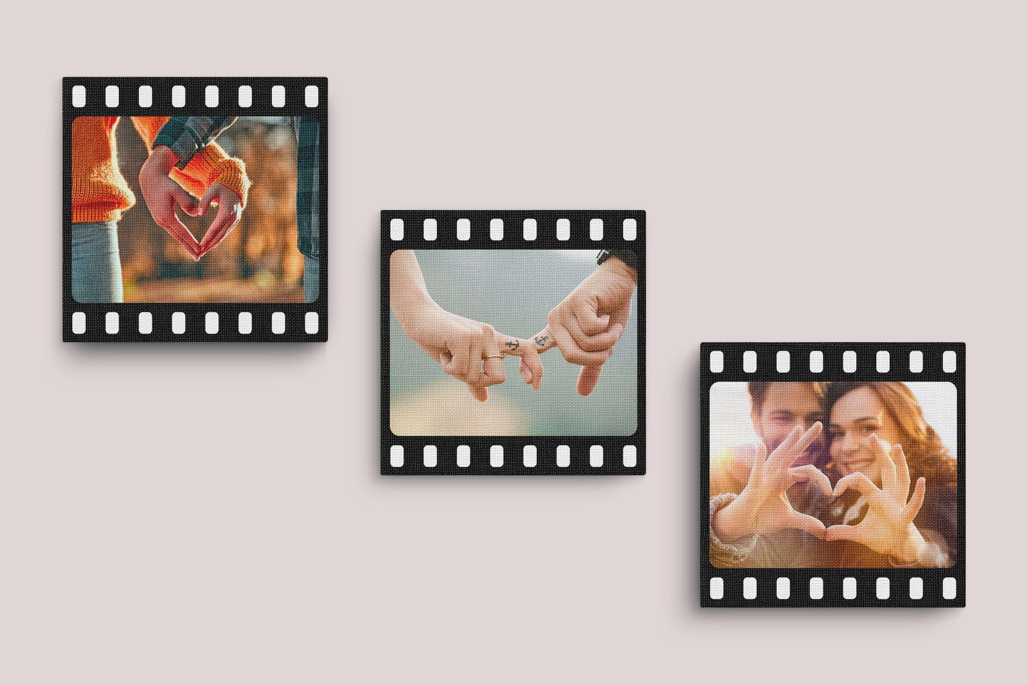 Our Love Movie Story Photo Canvas, Custom Film Canvas for Couple, Photo Canvas Gift for Husband Wife