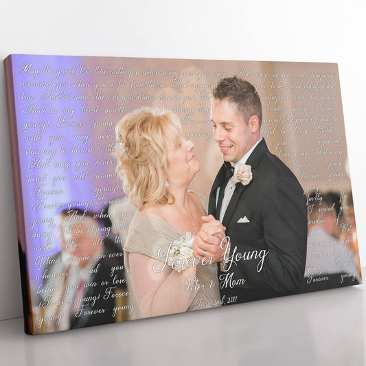 Mother of the Groom Gift Canvas, Mother Son Dance Song Canvas, Personalized Memorial Mom Song Lyrics Canvas Gift for Son Husband