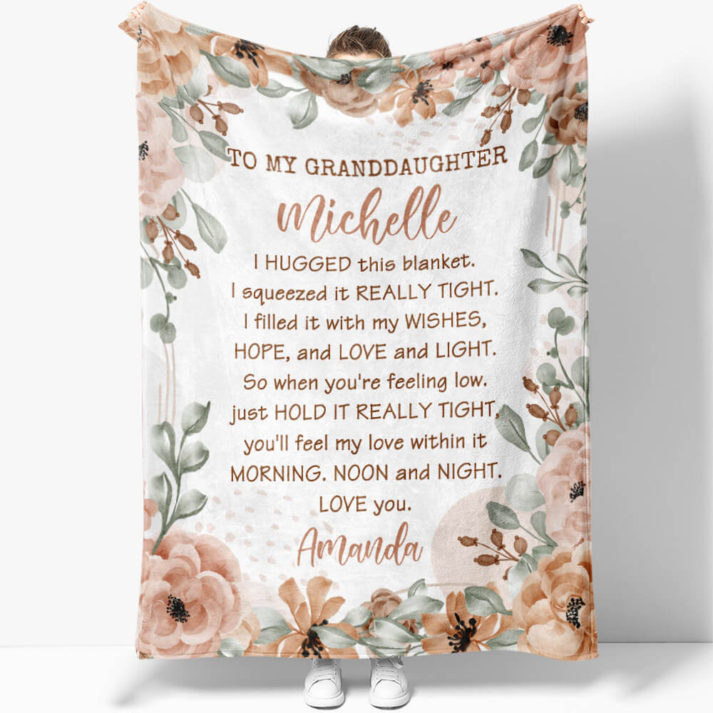To My Granddaughter When You're Feeling Low Blanket, Blanket Gift for Granddaughter