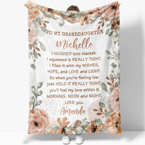 To My Granddaughter When You're Feeling Low Blanket, Blanket Gift for Granddaughter