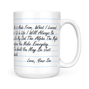 Thoughtful Gift Ideas Mug Custom Message for Dad, Personalized Letter For Dad From Son Mug