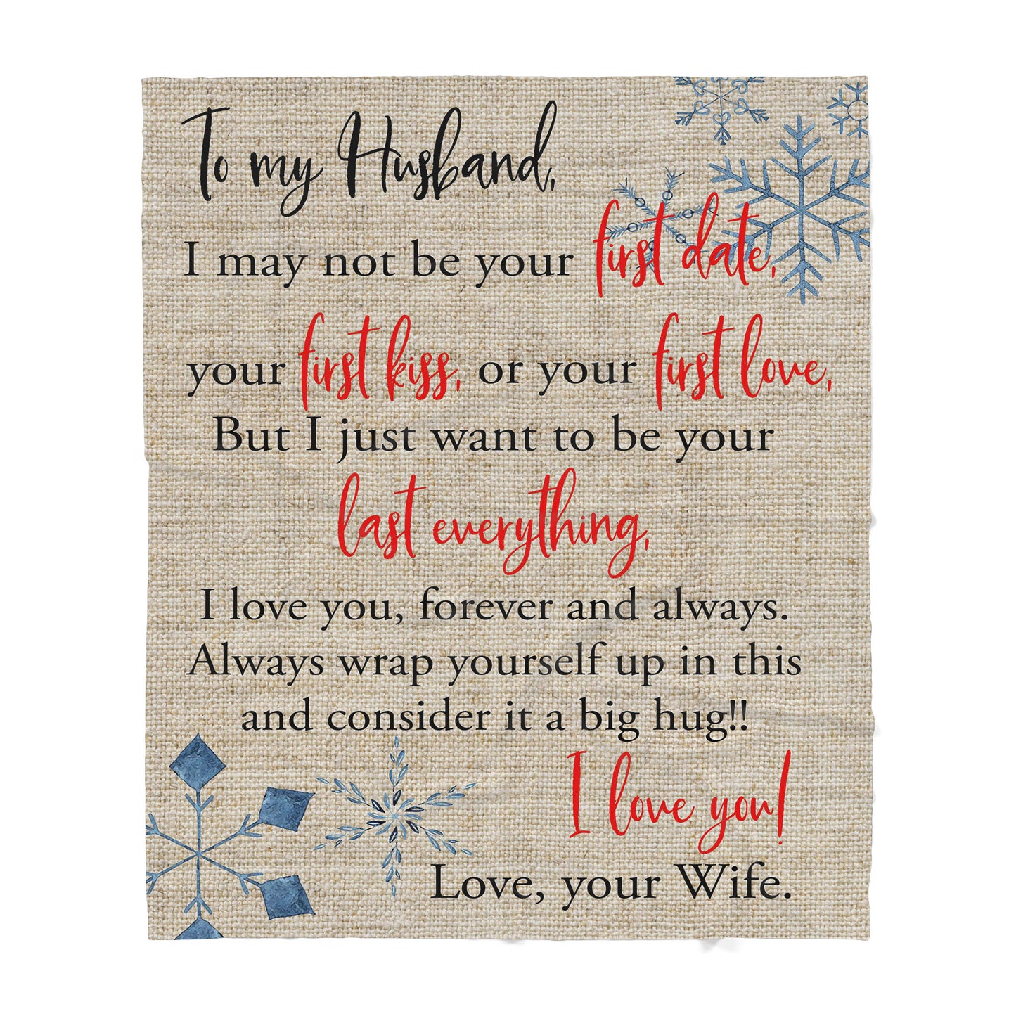 Blanket Gift For Husband, Christmas Gifts For Men, Your First Date