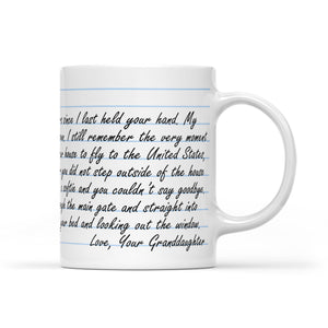 Custom Message Letter for Grandpa from Granddaughter Mug, Personalized Gift Mug for Grandpa