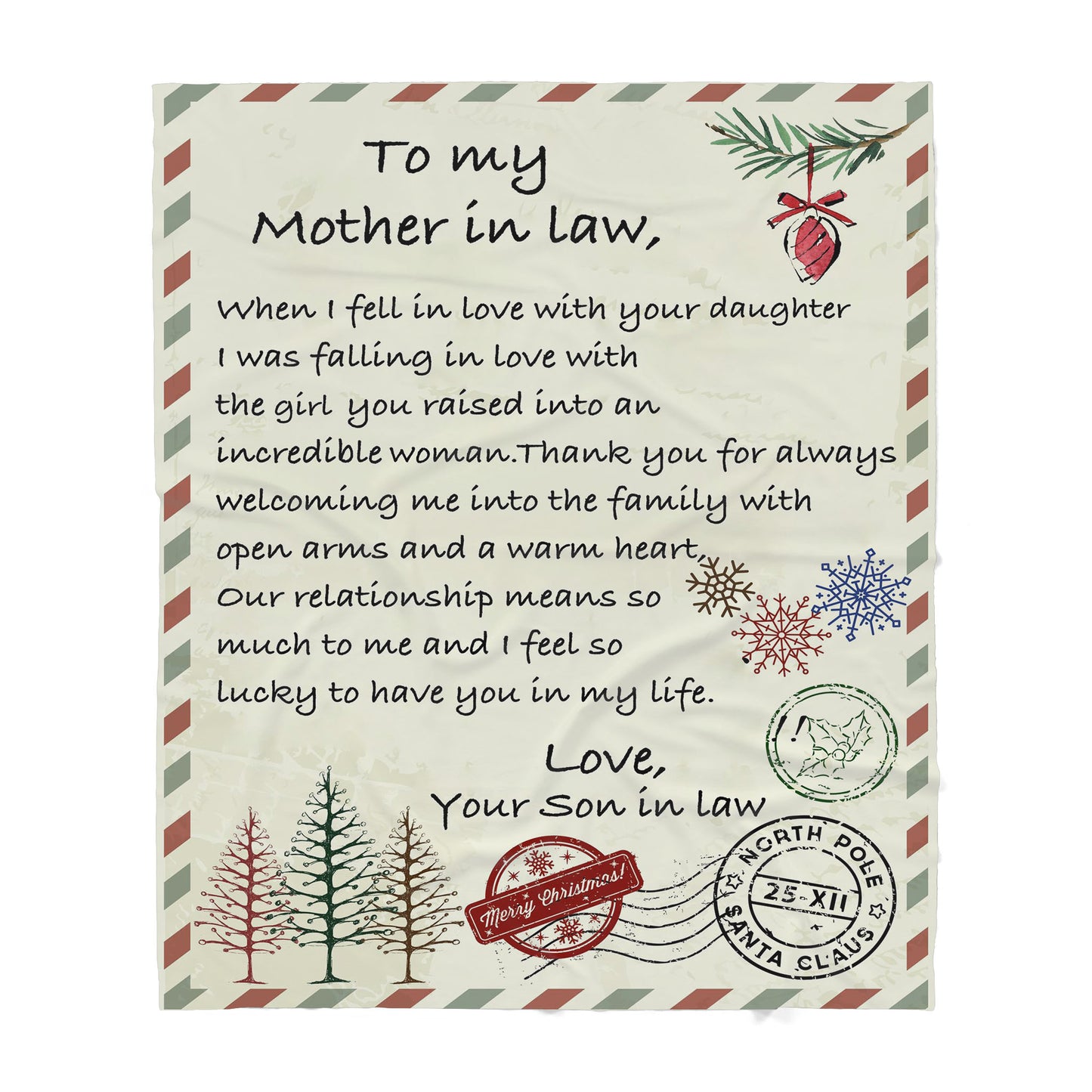 Blanket Christmas Gift ideas for Mother in Law from Son in Law Customize Personalize Love with Your Daughter 20121113 - Sherpa Blanket