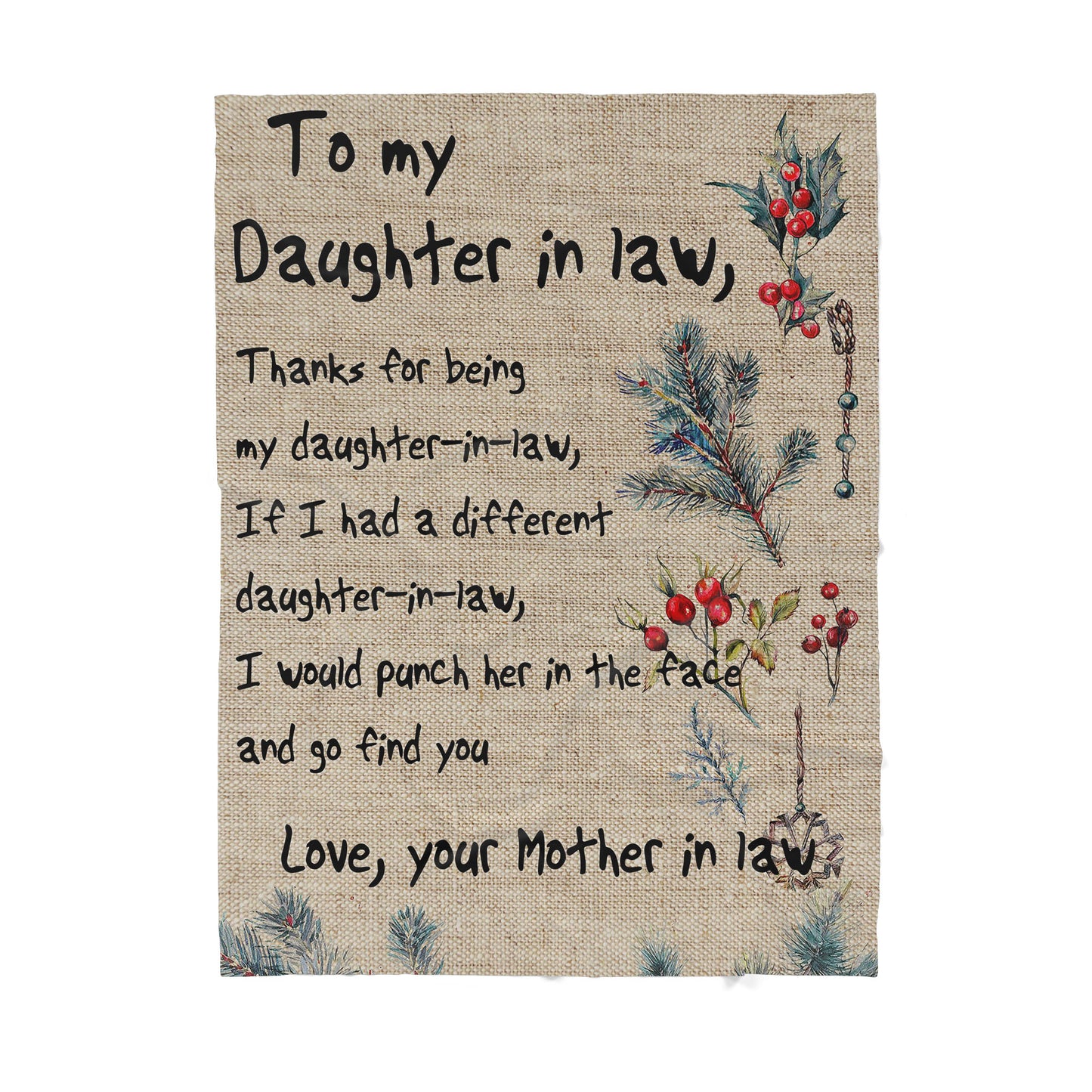 Christmas Gifts For Daughter In Law, Blanket Daughter In Law Gifts, Thanks for being