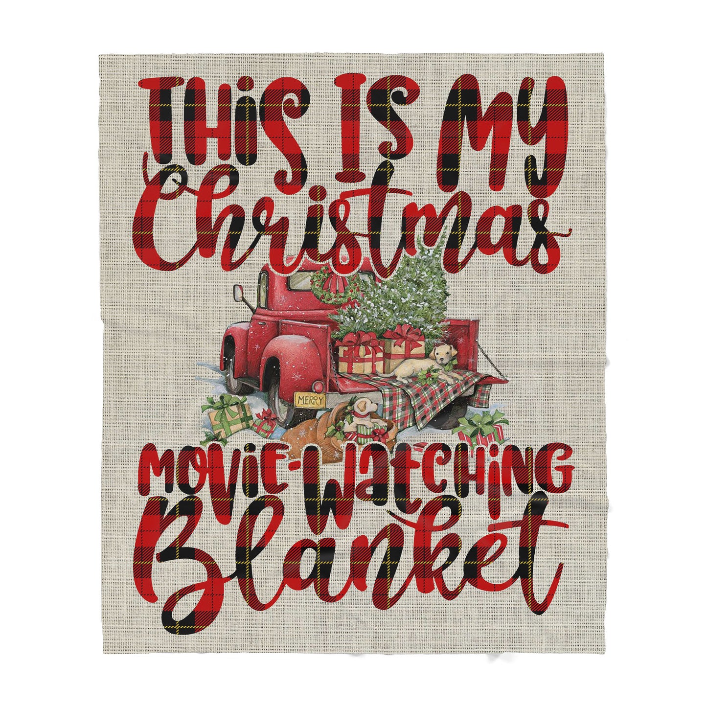 This is My Christmas Movie Watching Blanket, Funny Christmas Blanket Gift Ideas, Tartan Blanket