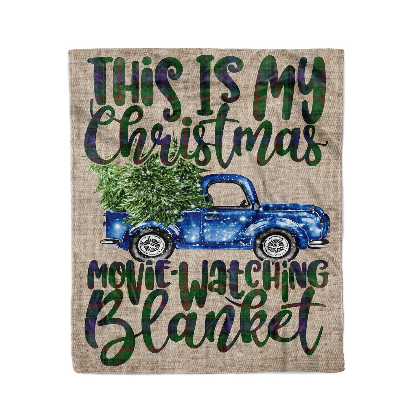 This is My Christmas Movie Watching Blanket, Funny Christmas Blanket Gift Ideas, Tartan Blanket