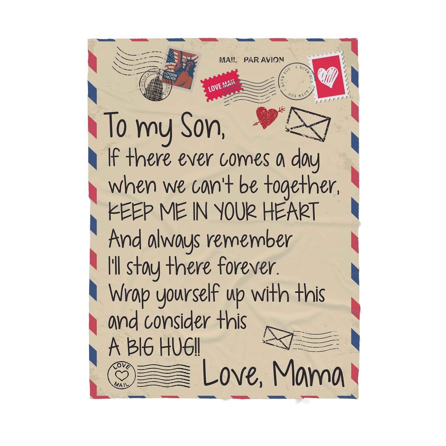 Blanket Christmas Birthday Gift Ideas for Son From Mother Mom Personalize Customize A Day When We Cant Be Together Sherpa Blanket