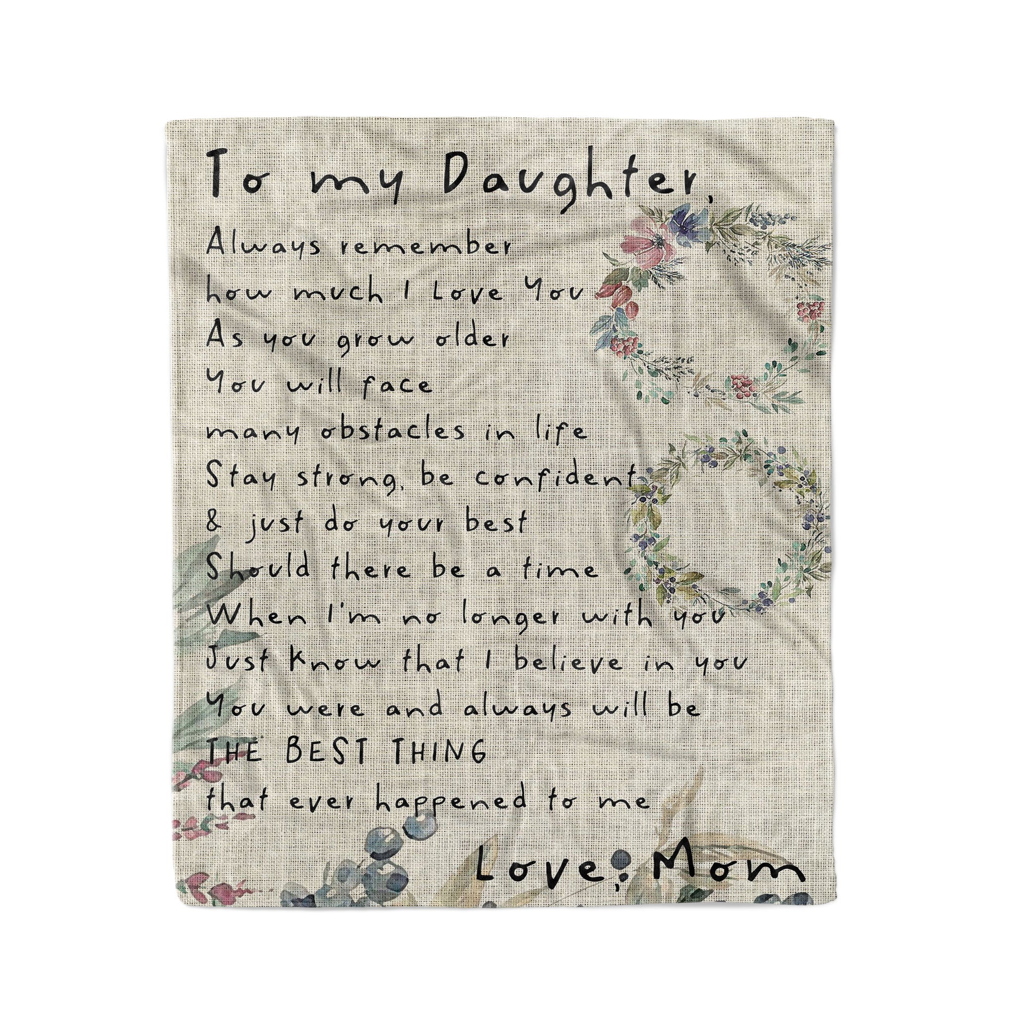 Gifts for Daughter,Daughter Blanket from  Dad,Mom,Family,Unique,Sentimental,Inspirational Daughter Gifts for Mothers  Day,Christmas,Birthday,59x79''(#221,59x79'')P 