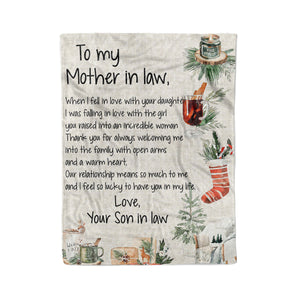 Blanket Christmas Gift ideas for Mother in Law from Son in Law Customize Personalize Love with Your Daughter 20121109 - Fleece Blanket