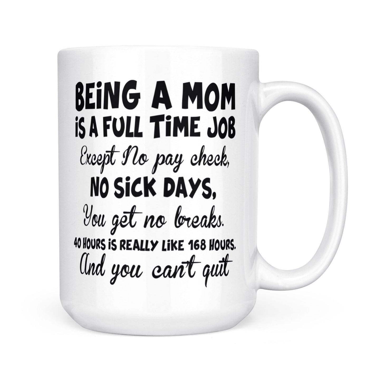 Gift Ideas for Mom Mothers Day Being A Mom Is A Full Time Job Except Mug DS - White Mug