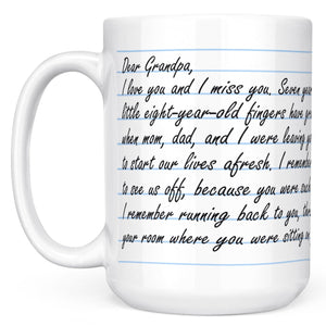 Letter to Grandpa From Grandson Gift Ideas Mug, Custom Fathers Day Gift Mug for Grandpa