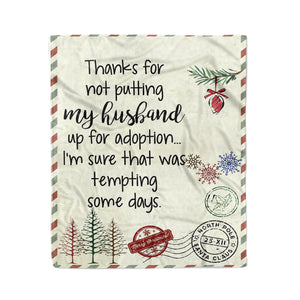 Blanket Christmas Gift Ideas for Mother in Law Not Putting My Husband for Adoption 20120202 - Fleece Blanket