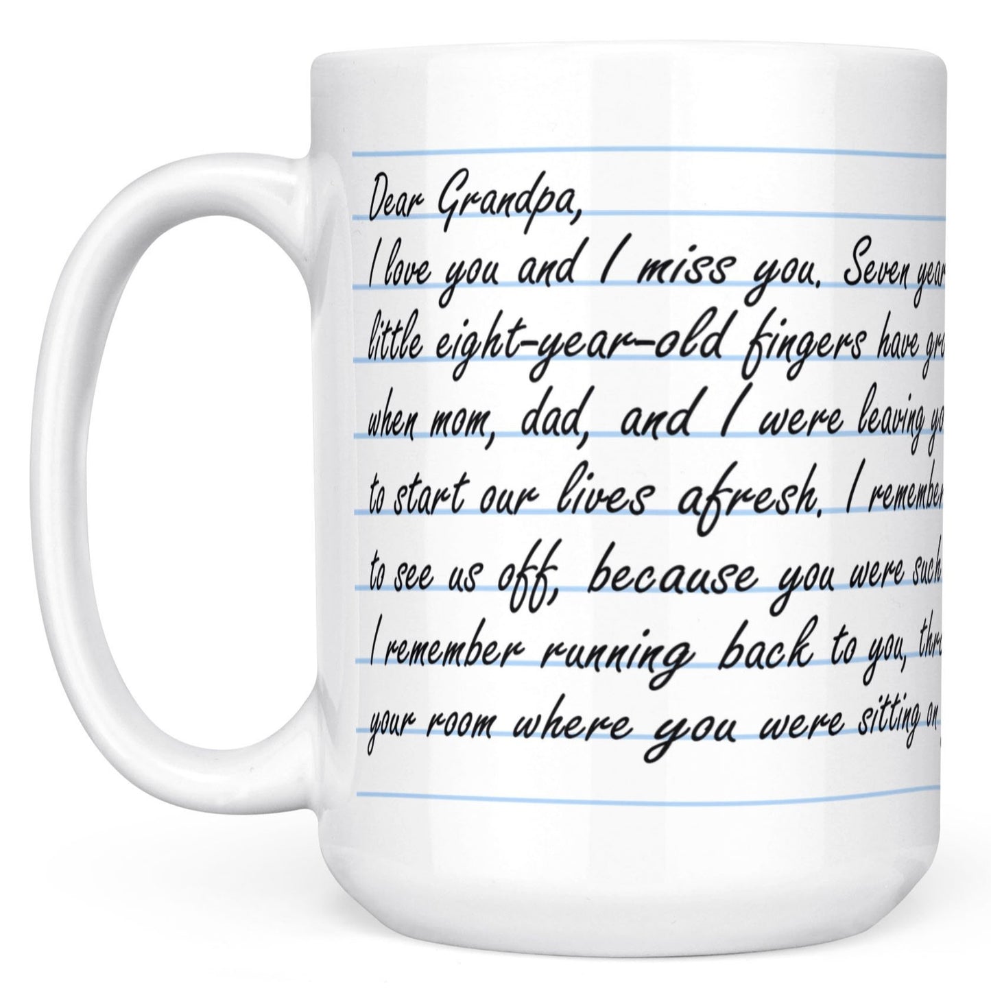 Custom Message Letter for Grandpa from Granddaughter Mug, Personalized Gift Mug for Grandpa