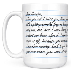 Custom Message Letter for Grandpa from Granddaughter Mug, Personalized Gift Mug for Grandpa