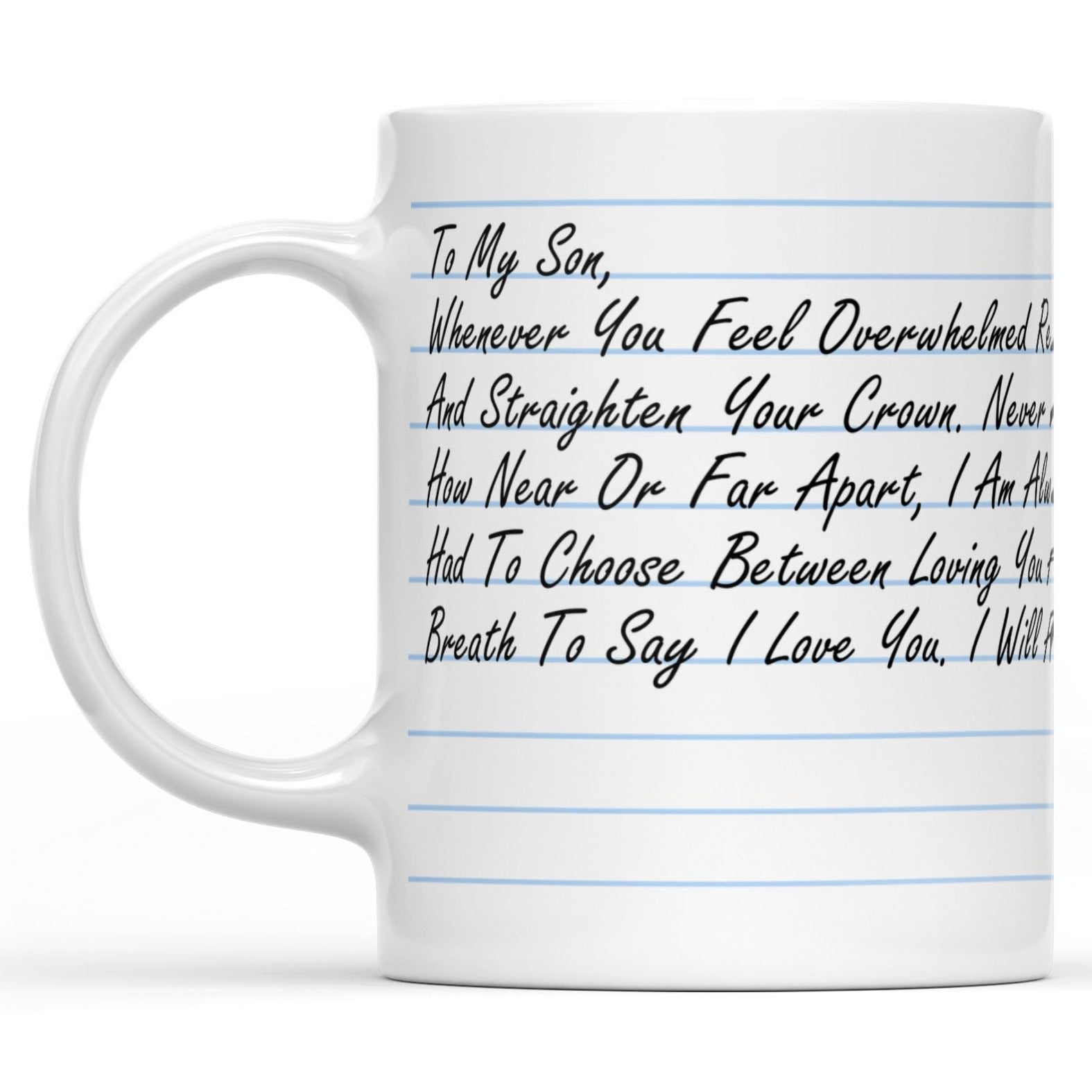 Personalized Message Letter for Son from Dad Gift Mug, Custom Mug Gift for Son
