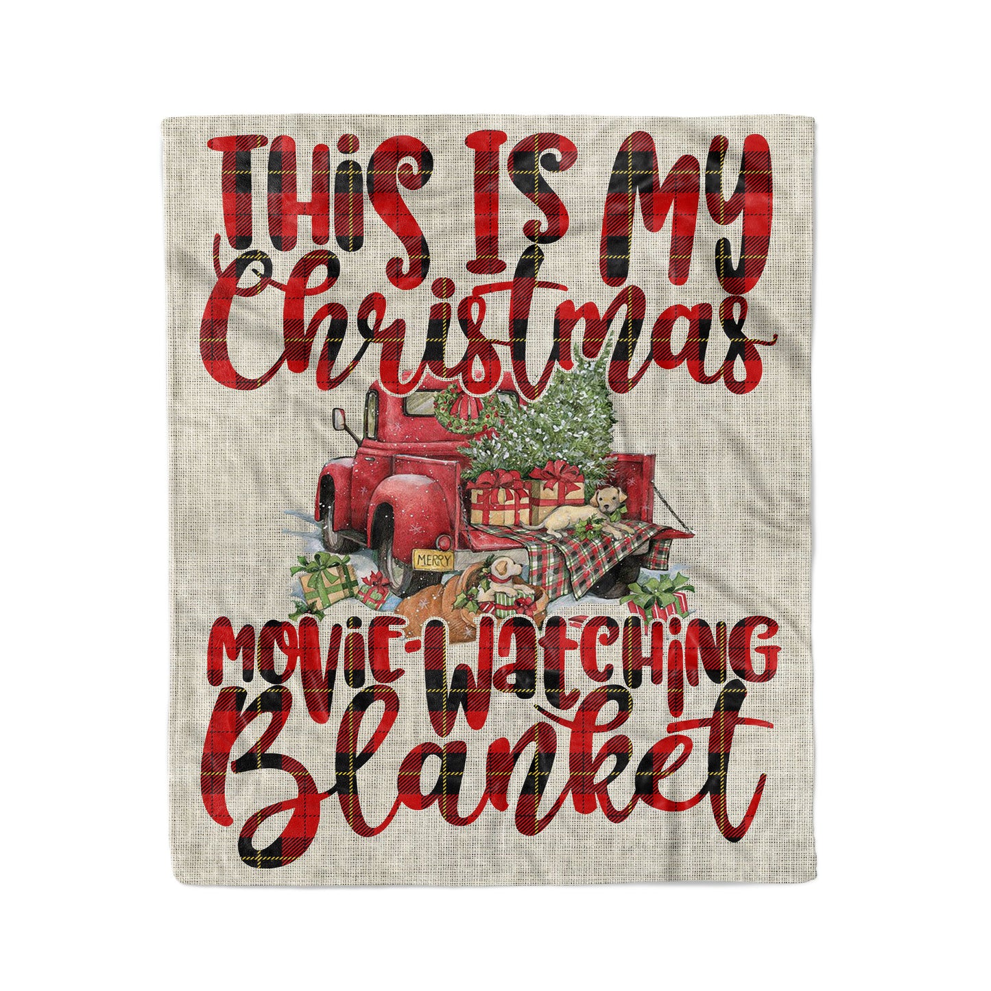 This is My Christmas Movie Watching Blanket, Funny Christmas Blanket Gift Ideas, Tartan Blanket