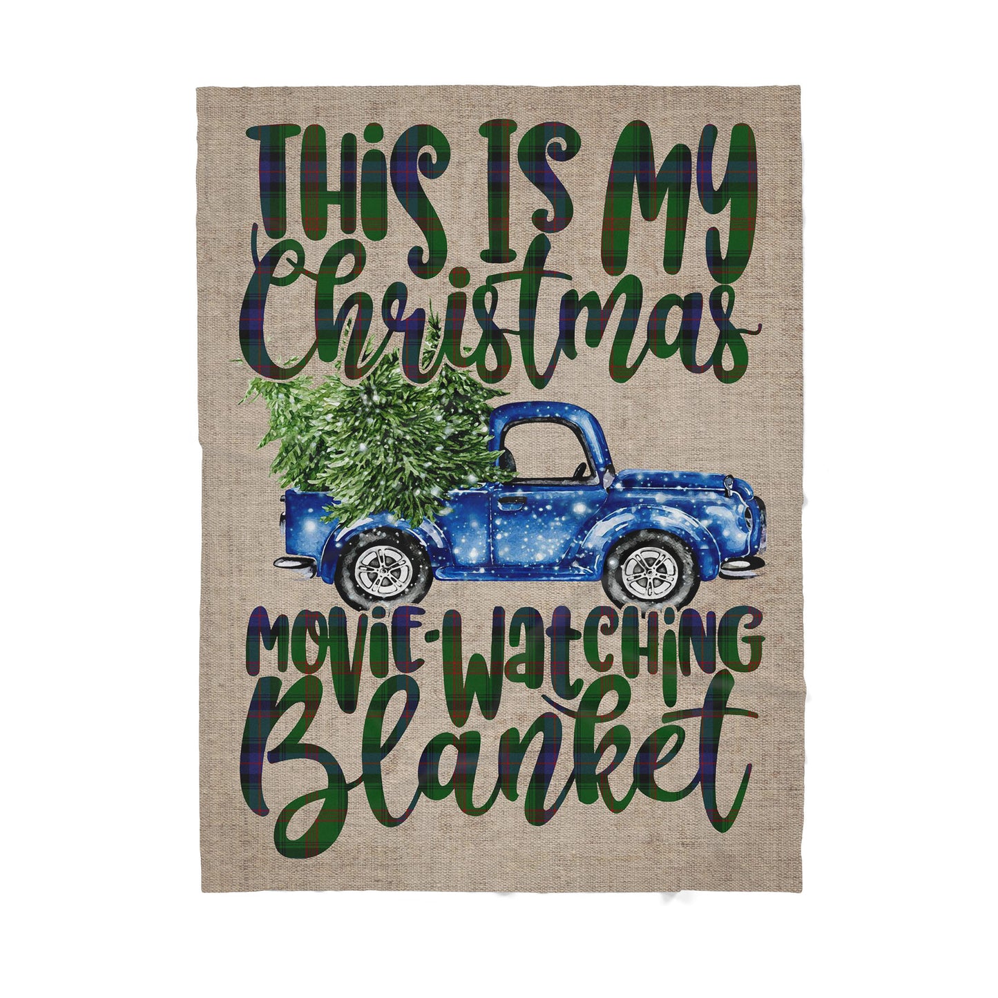 This is My Christmas Movie Watching Blanket, Funny Christmas Blanket Gift Ideas, Tartan Blanket