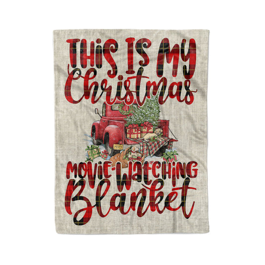 This is My Christmas Movie Watching Blanket, Funny Christmas Blanket Gift Ideas, Tartan Blanket