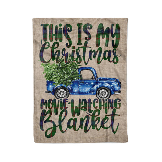 This is My Christmas Movie Watching Blanket, Funny Christmas Blanket Gift Ideas, Tartan Blanket