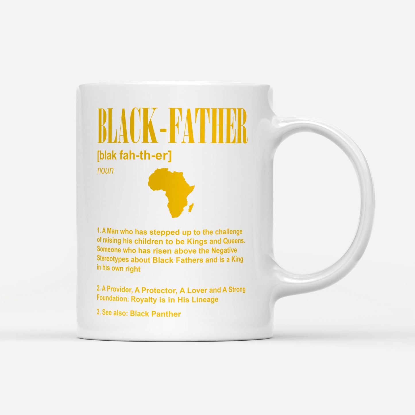 Black Father Funny Definition Gift Ideas Fathers Day for Black Dad DS White Mug