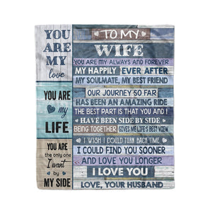 Blanket  Gift For Wife, Personalised Gifts For Her, Romantic Gift For Wife, You Are My Love