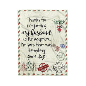 Blanket Christmas Gift Ideas for Mother in Law Not Putting My Husband for Adoption 20120202 - Fleece Blanket