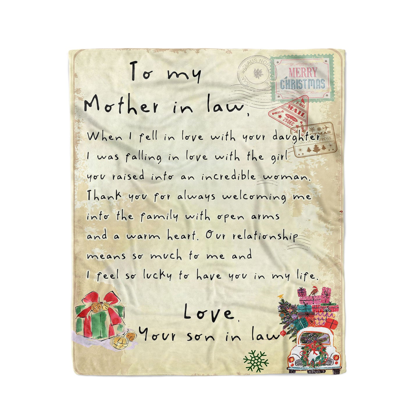 Blanket Christmas Gift ideas for Mother in Law from Son in Law Customize Personalize Love with Your Daughter 20121110 - Fleece Blanket