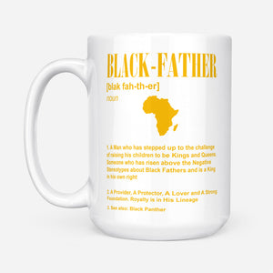 Black Father Funny Definition Gift Ideas Fathers Day for Black Dad DS White Mug