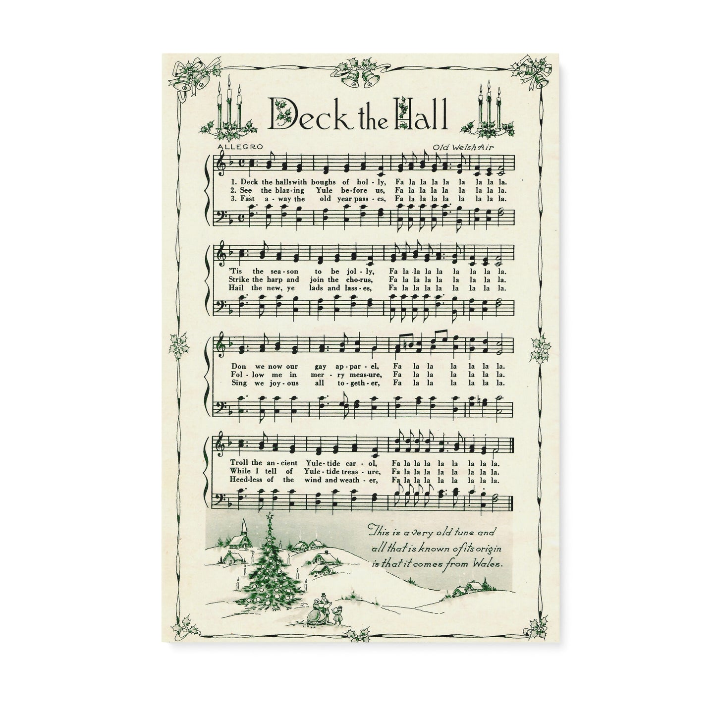 Christmas Carol Decoration Gift Ideas Deck the Hall Christian Anthem Hymn Praise and Worship Song Matte Canvas