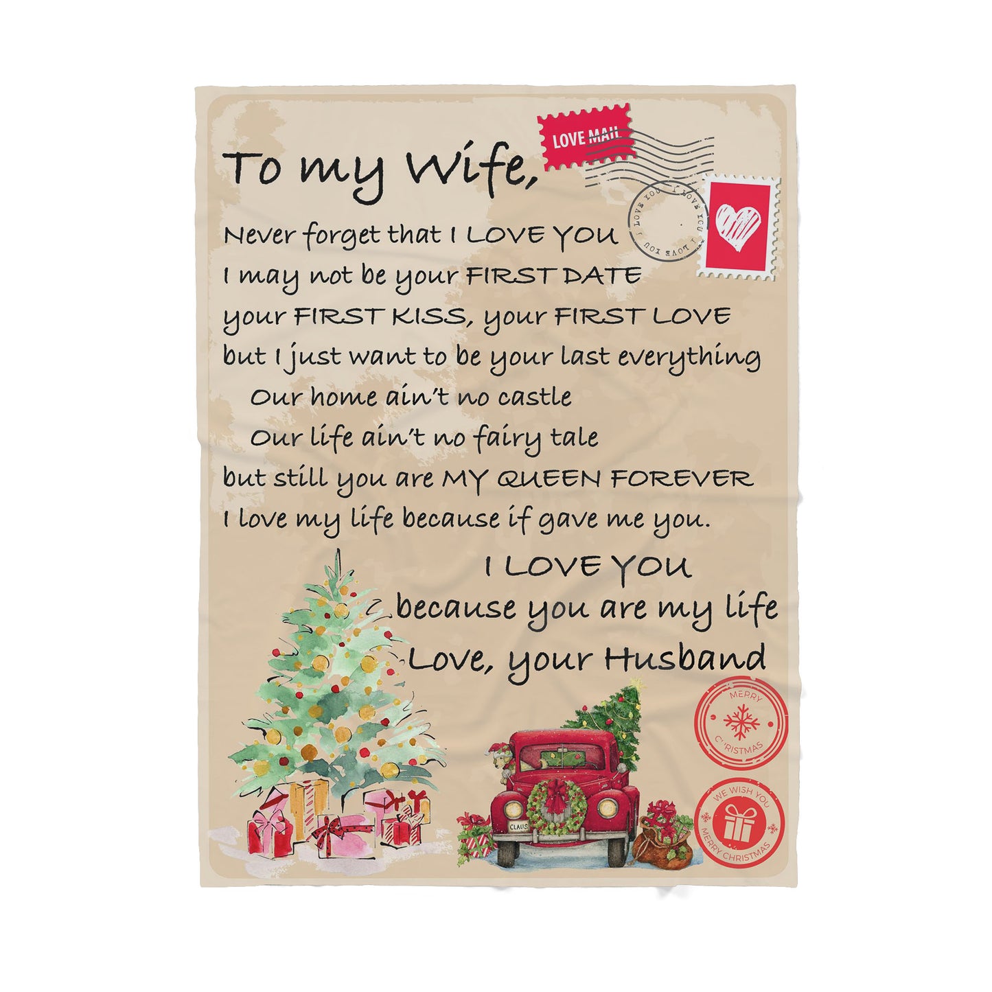 Blanket Christmas Gift For Wife, Valentines Day Gifts For Her, You Are My Life