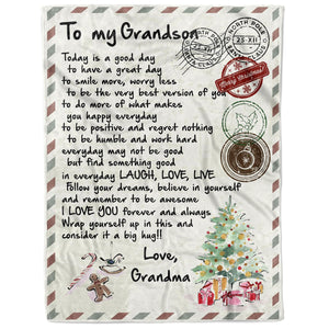 Blanket Christmas Gift For Grandson, Grandson Gifts From Grandma, A Good Day
