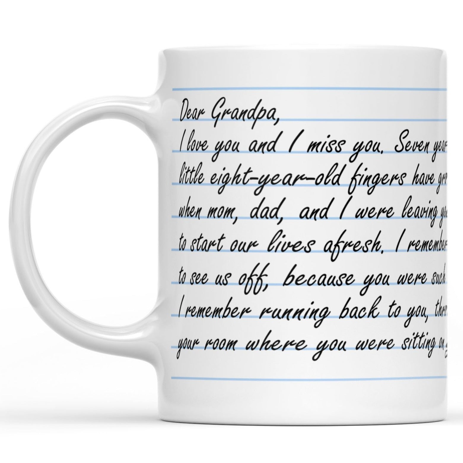 Letter to Grandpa From Grandson Gift Ideas Mug, Custom Fathers Day Gift Mug for Grandpa