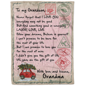 Blanket Christmas Gift For Grandson, Keepsake Gifts For Grandsons, Never Forget