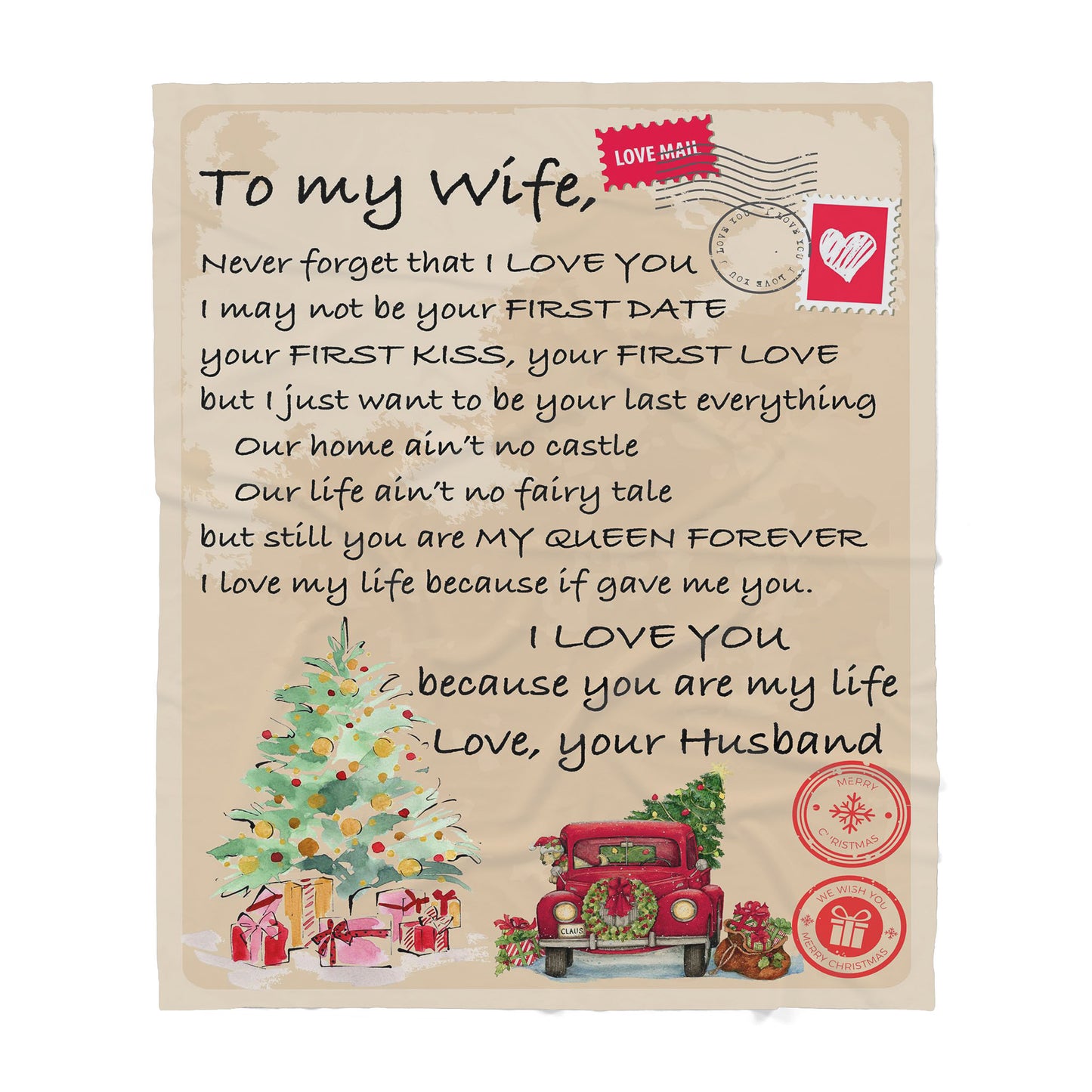 Blanket Christmas Gift For Wife, Valentines Day Gifts For Her, You Are My Life