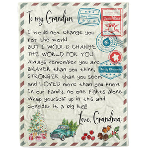 Blanket Christmas Gift For Grandson, Valentine Gifts For Grandsons, Not Change You