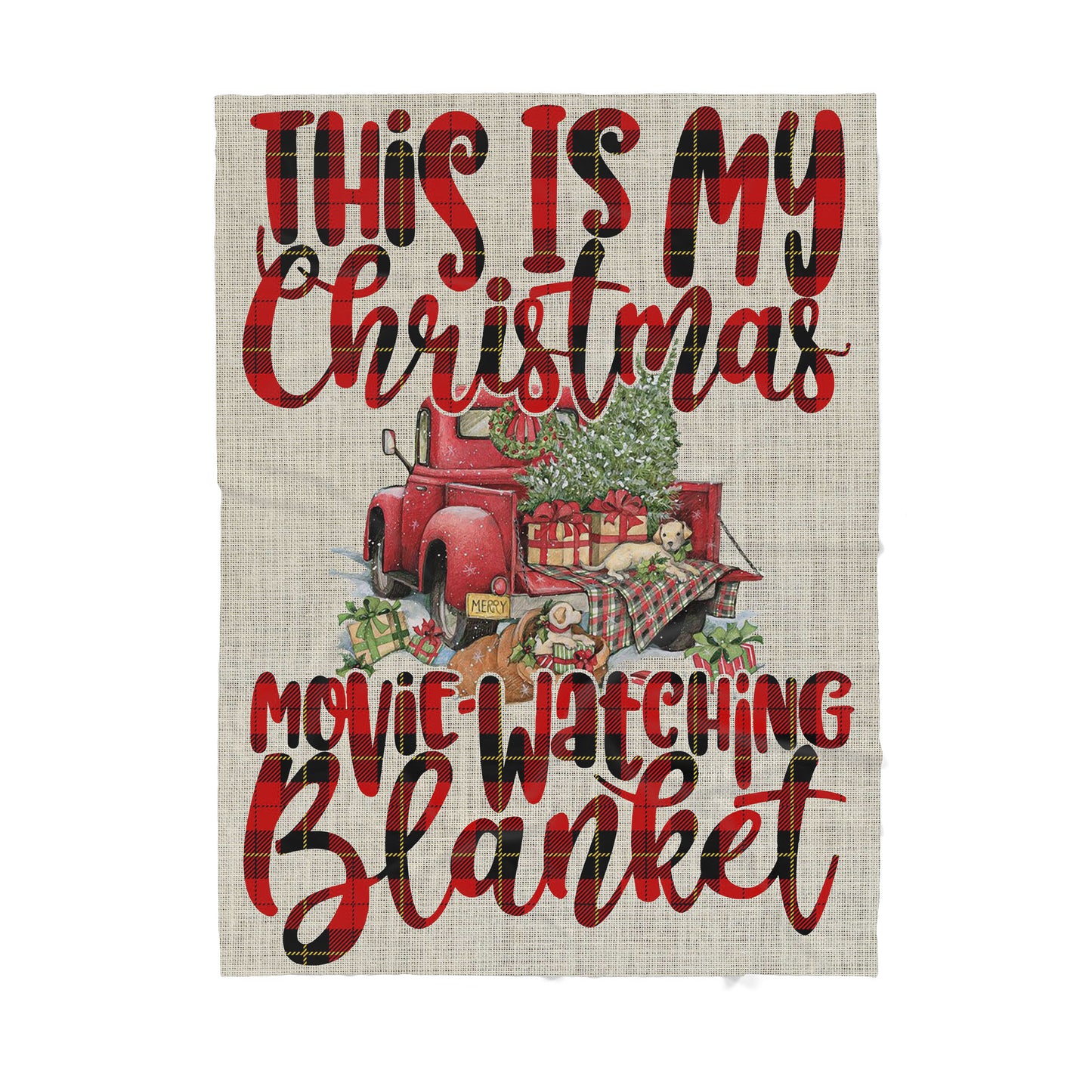 This is My Christmas Movie Watching Blanket, Funny Christmas Blanket Gift Ideas, Tartan Blanket