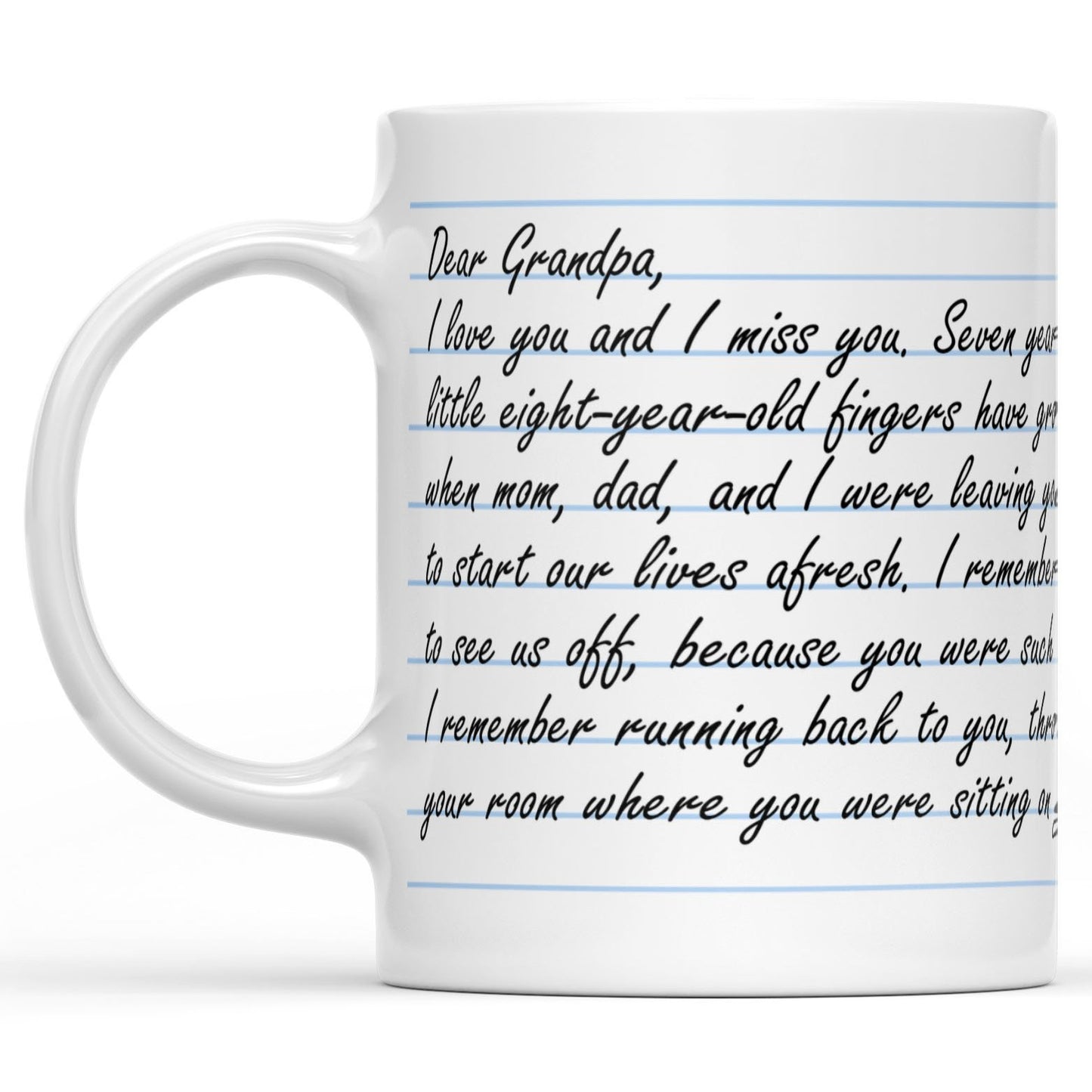 Custom Message Letter for Grandpa from Granddaughter Mug, Personalized Gift Mug for Grandpa