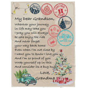 Blanket Christmas Gift For Grandson, Graduation Gifts For Grandson, Your Journey In Life