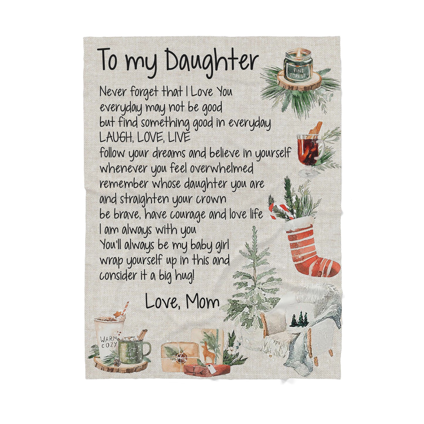 Blanket Father Daughter Gifts, Gifts To Give Your Daughter On Her Wedding Day, Never Forget That