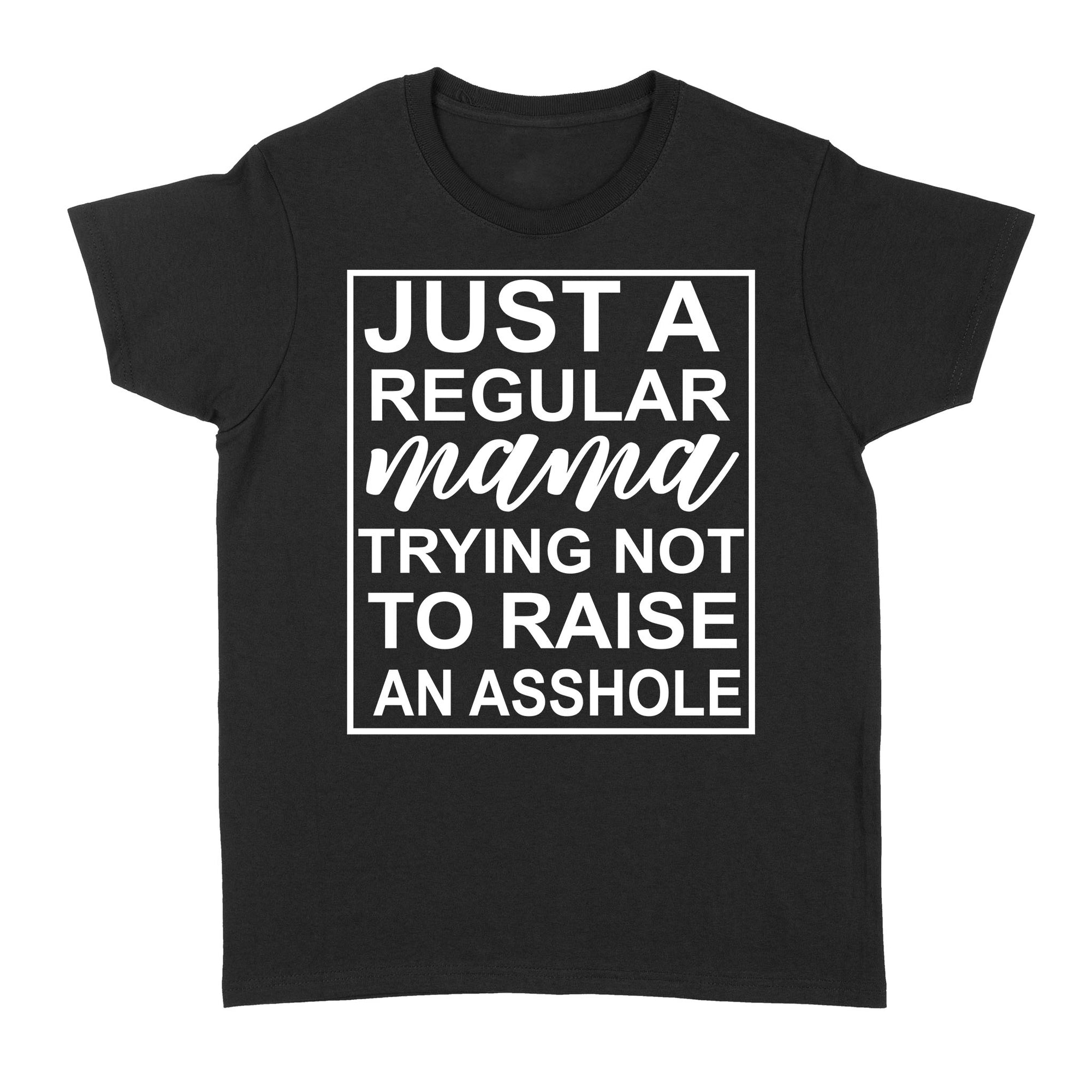 Just A Regular Mom Trying Not To Raise An Asshole Funny Gift Ideas for Mom Mother From Son Daughter - Standard Women's T-shirt